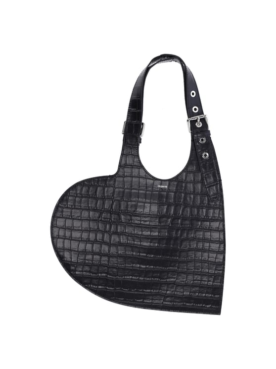 Coperni “Heart” Croc-Effect Bag – Black