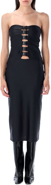 Coperni Multi Buckle Midi Dress Nero