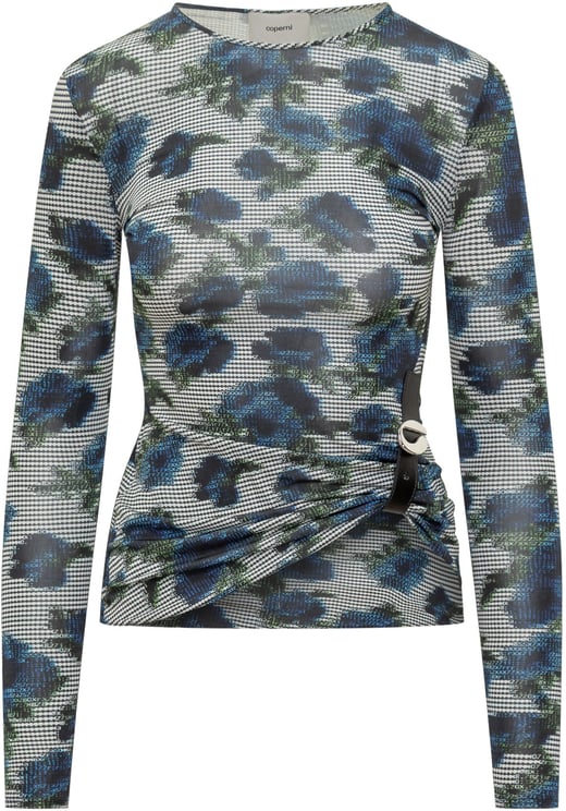 Coperni Top Coperni con Stampa Floreale e Fibbia Laterale