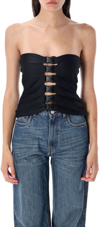 Coperni Multi Buckle Bustier Top Nero