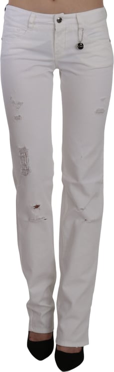 Costume National Costume National White Cotton Slim Fit Straight Jeans Pants
