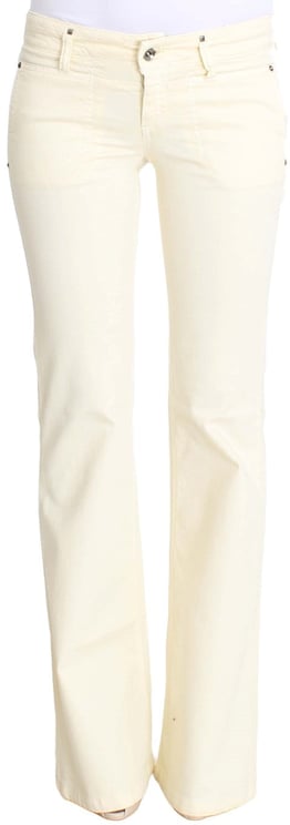 Costume National Costume National White Cotton Stretch Flare Jeans