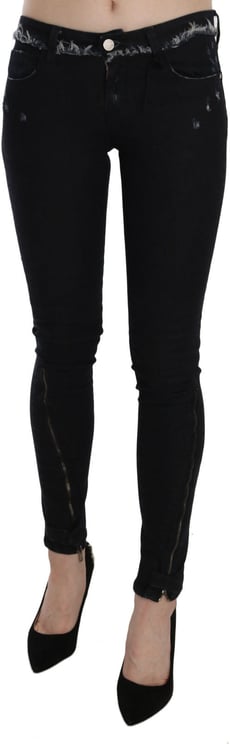 Costume National Costume National Black Low Waist Zipper Leg Skinny Denim Jeans