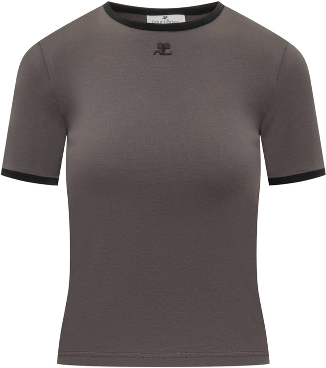 COURREGES Courrèges T-Shirt Slim Fit con Logo Ricamato