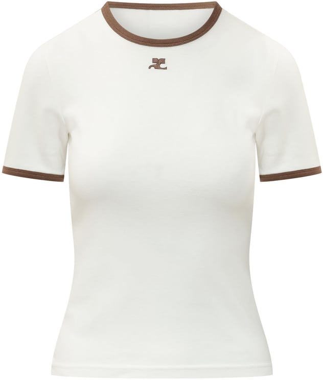 COURREGES T-shirt con Profili a Contrasto