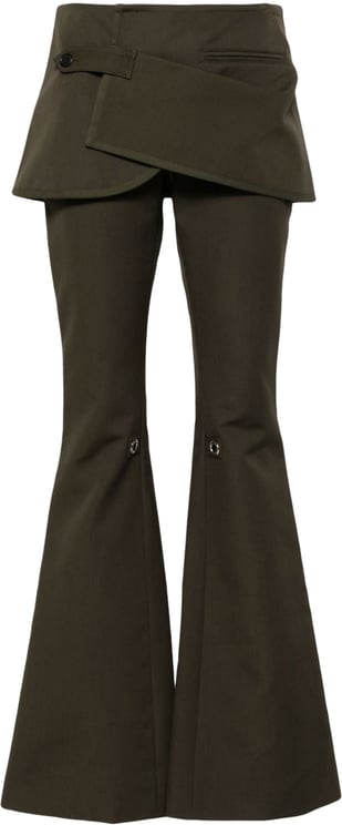 COURREGES Trousers Camouflage Green