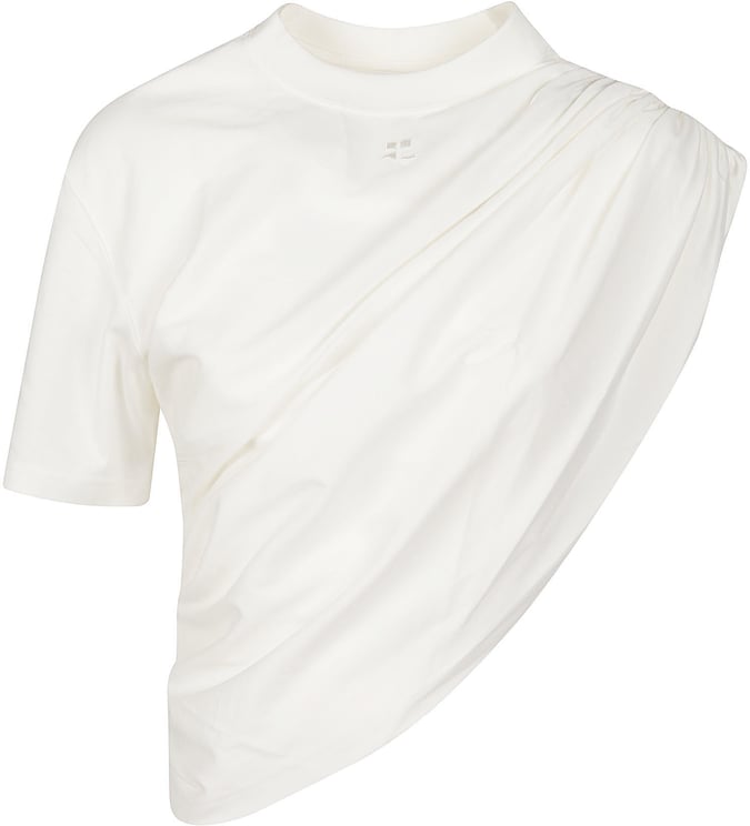 COURREGES Asymmetrical Twist T-shirt White