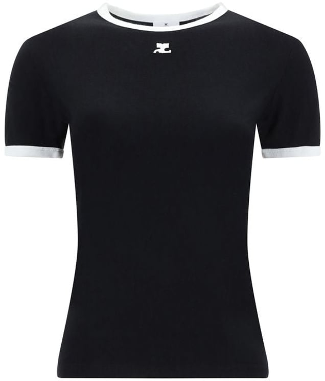 COURREGES Courrèges Black Cotton T-Shirt
