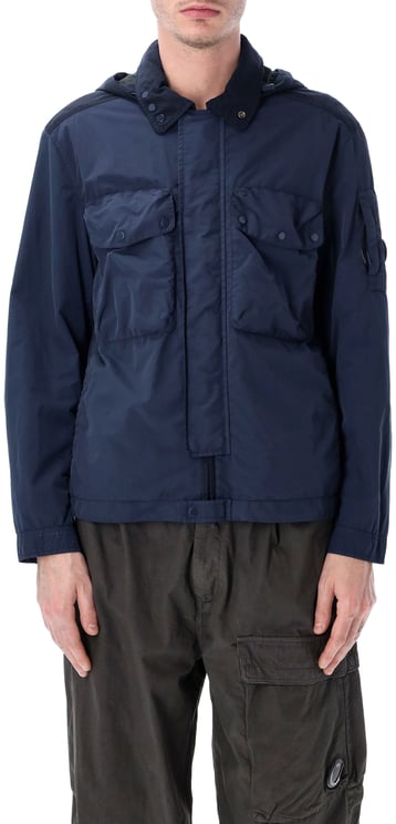 CP Company Flatt Nylon Goggle Overshirt Dk Navy