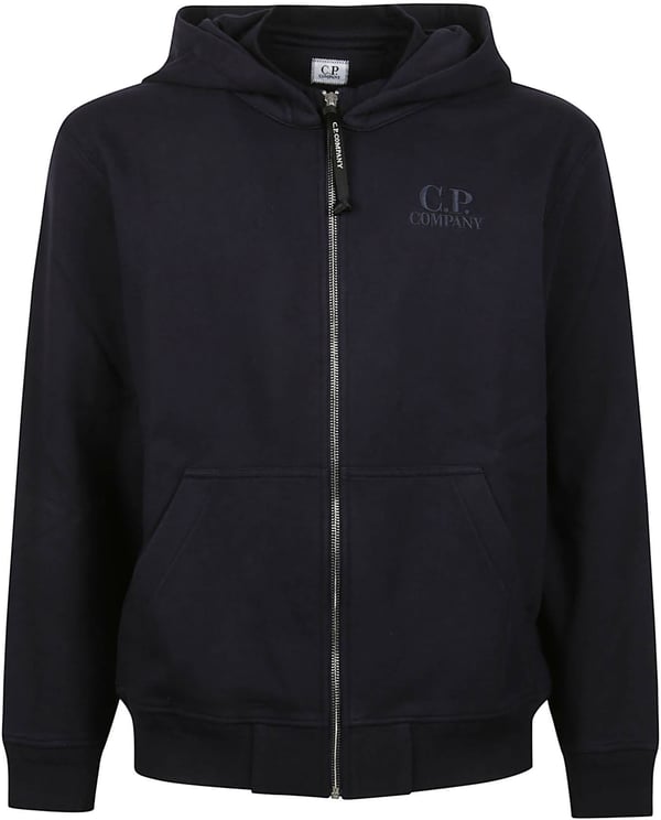 CP Company Diagonal Full Zip Sweatshirt Blue