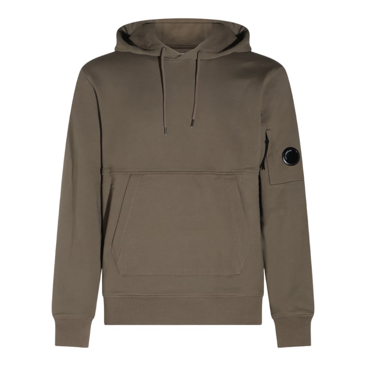 CP Company Minimalist Olive Hoodie With Signature Branding Patch