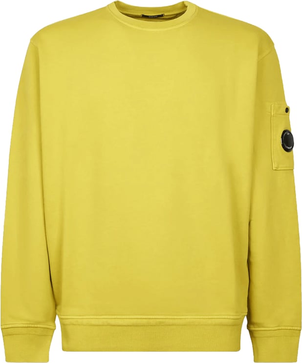 CP Company SWEATSHIRT MET RONDE HALS EN DIAGONALE FLEECE KATOENEN