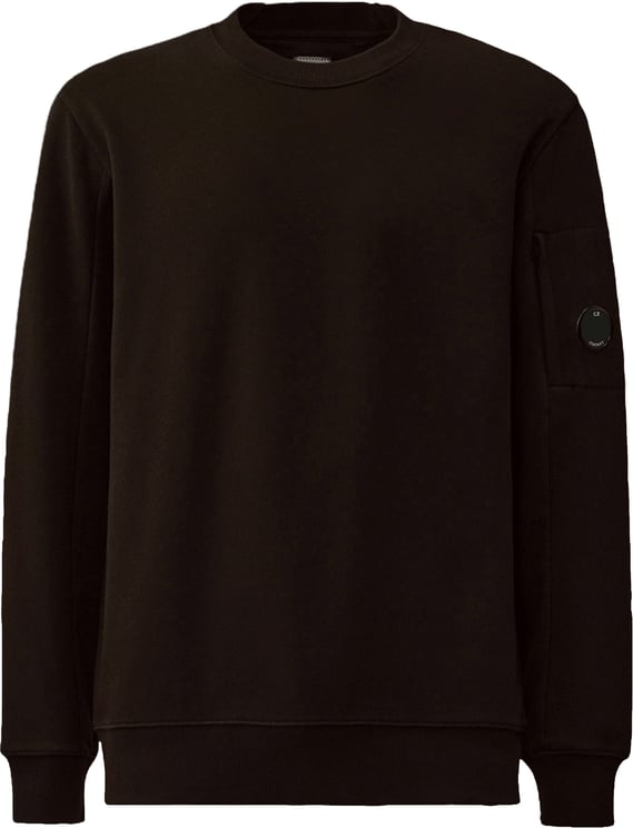 CP Company SWEATSHIRT MET DIAGONALE OPSTAANDE FLEECE CREWNECK LENS, ZWART