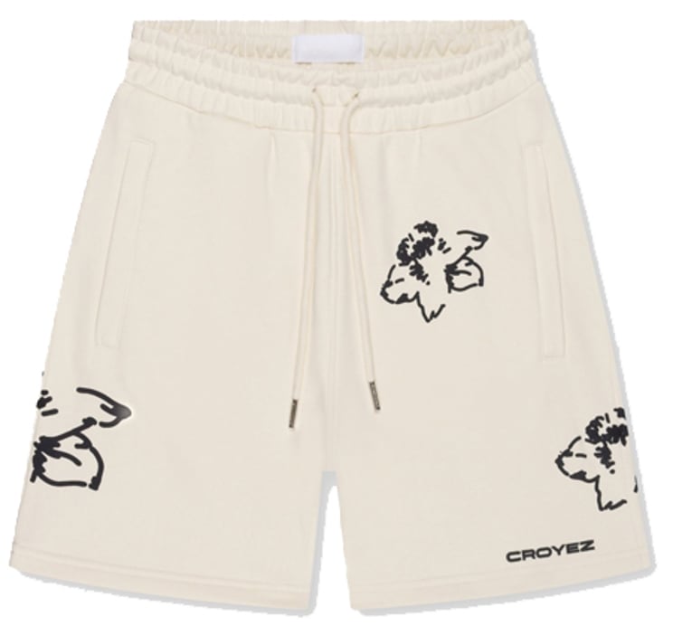 Croyez Croyez Initial Flower Shorts