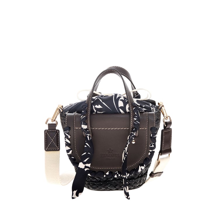 Cuba Lab Habanera Leather And Rafia Bag