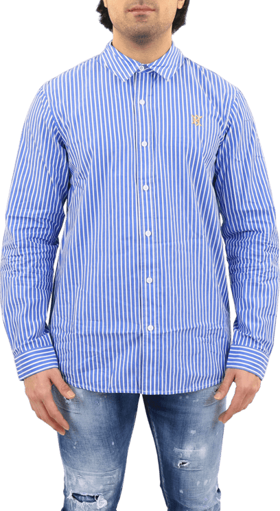 Daily Paper Heren Mambo Shirt Blauw/Wit