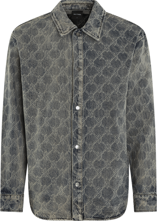 Daily Paper Heren Shield Laser Denim Shirt Grijs