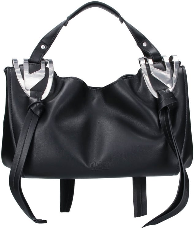 Diesel Black KNOT-D Top Handle Faux Handbag