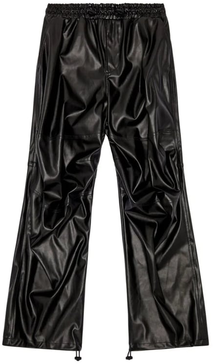 Diesel DIESEL Oversized Cargo Coated Fabric Trousers in Black p-MARTY-LTH, Size 48 IT