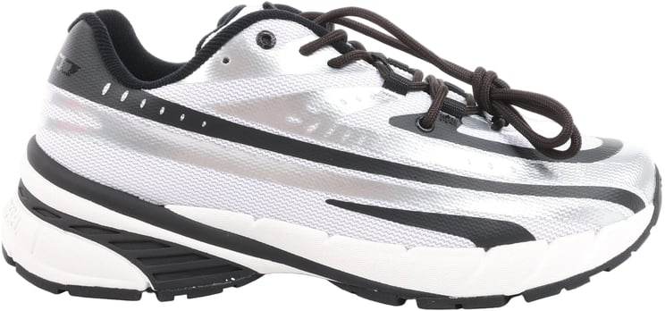 Diesel Diesel D-Airspeed Low-Striped Sneakers in Coated Ripstop in Silver, Size 43 EU