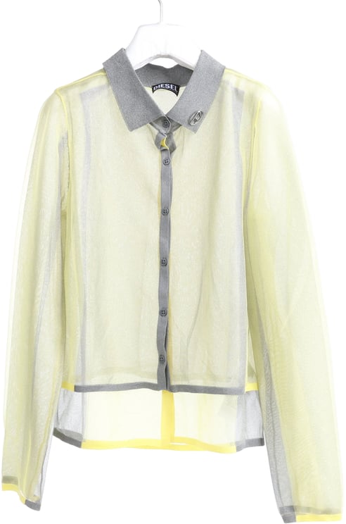 Diesel DIESEL Lurex-Detail Long-Sleeved Shirt in Yellow, Size S