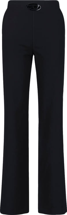 Diesel Straight-Leg Wool Blend Pants With Side Zipper And Logo Detail
