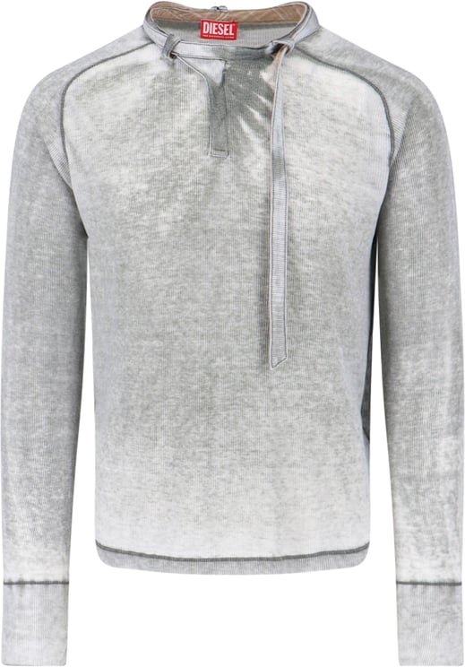 Diesel Grey T-Ecla Ribbed Lace-Up Sweater