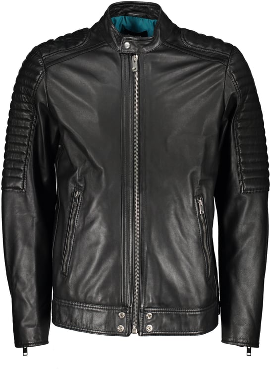 Diesel Elegant and versatile black leather jacket