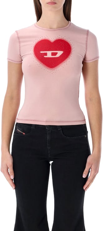 Diesel T-Uncuties Heart Tee Rosa