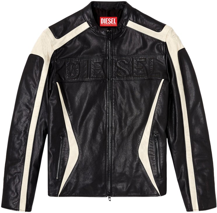Diesel Giacca Biker Leather L-Adam Nera