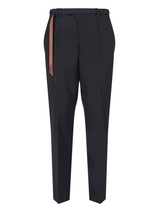 Diesel Black Tailored Biker Belt Straight Trousers