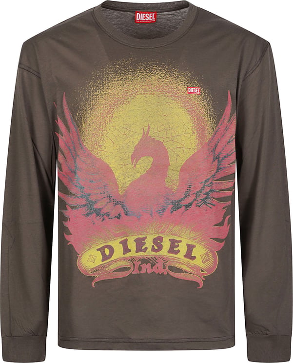 Diesel T-box T-aa1 Long Sleeve T-shirt Brown