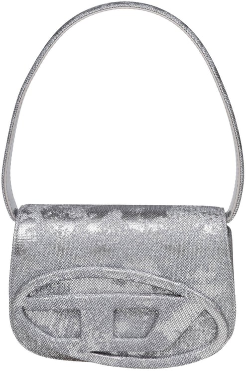 Diesel Diesel 1dr shoulder bag in shiny fabric silver color