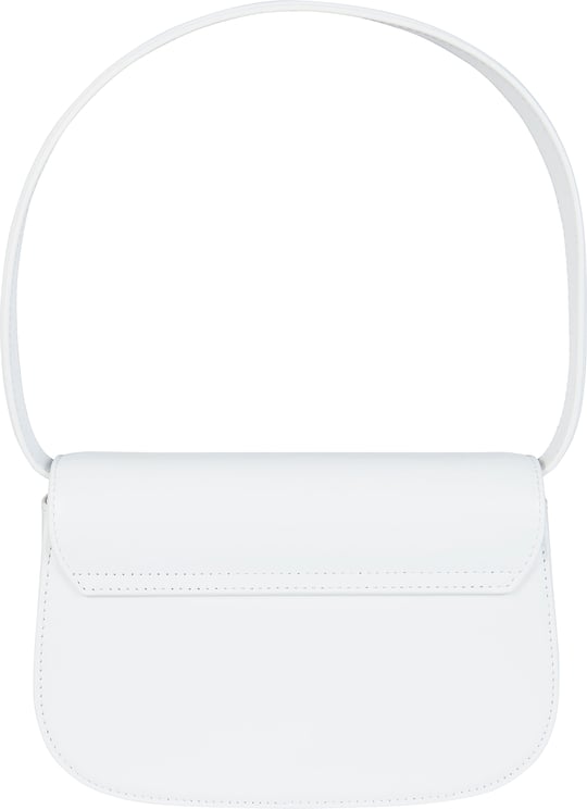 Diesel Pure White 1dr Metallic Logo Handbag