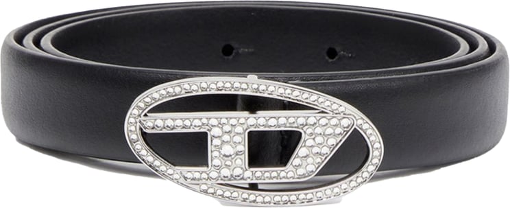 Diesel 1dr Crystal Logo Strass Belt Black