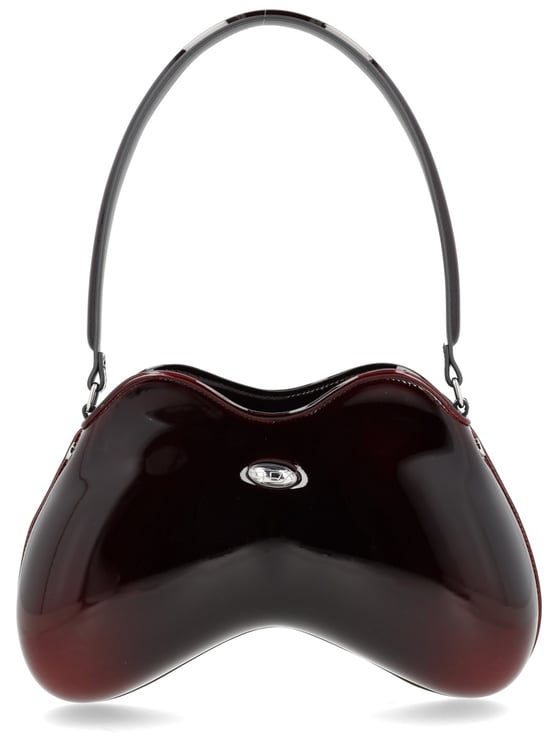 Diesel Bordeaux Glossy Sculptural Shoulder Bag