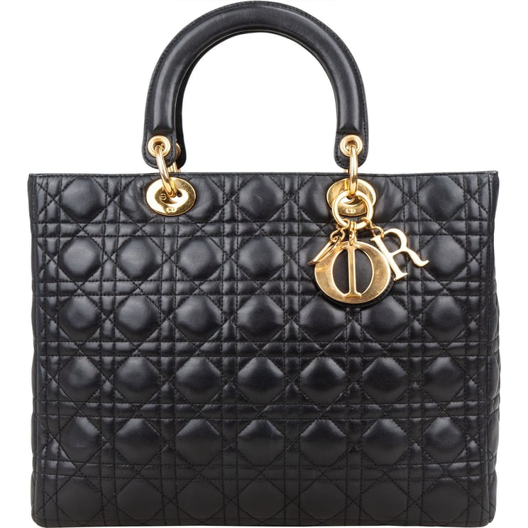 Dior Christian Dior Quilted Leather Lady Dior Handbag