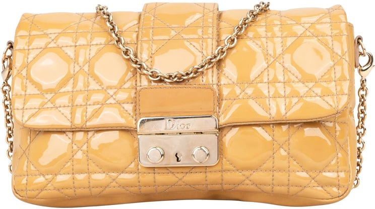 Dior Dior Patent Leather Cannage New Lock Flap Crossbody Bag