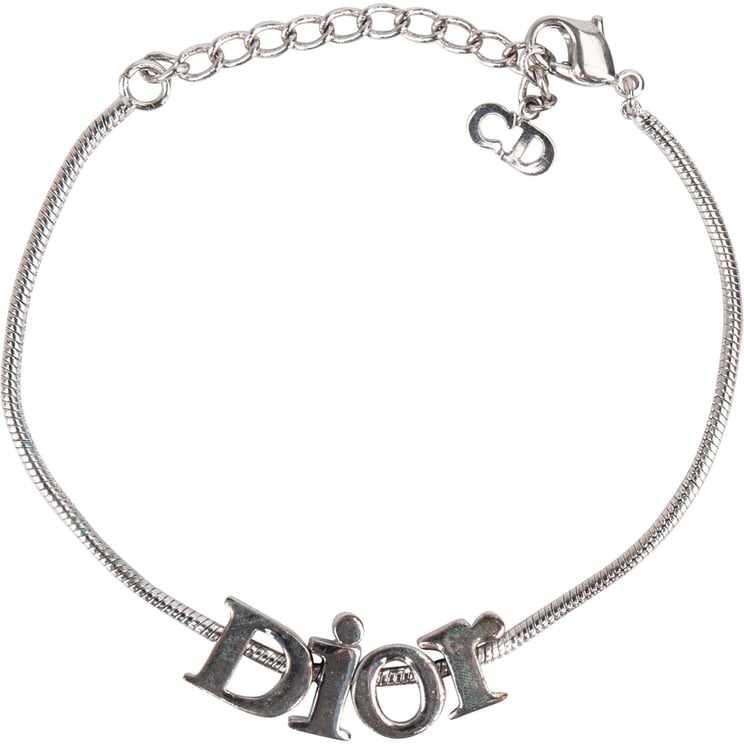 Dior Christian Dior Silver Tone Spellout Bracelet