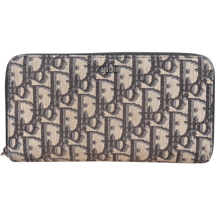Dior Christian Dior Trotter Monogram Zipped Long Wallet