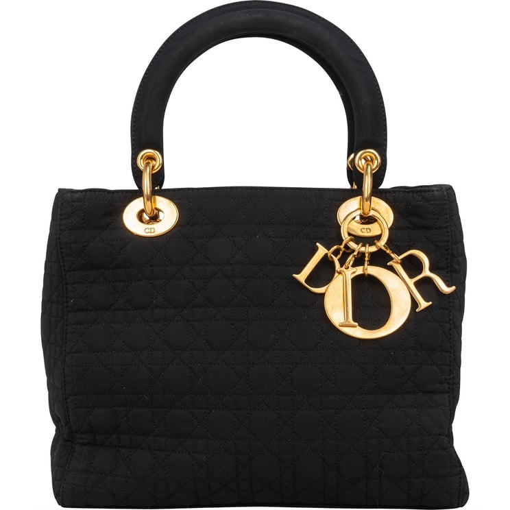 Dior Christian Dior Quilted Nylon Cannage Lady Dior Handbag