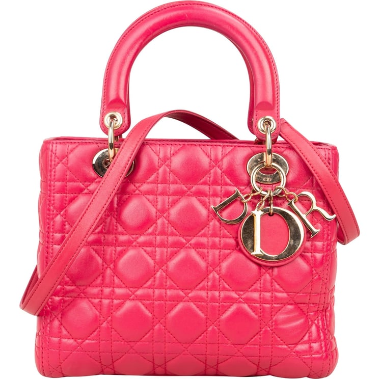 Dior Christian Dior Quilted Leather Lady Dior Handbag