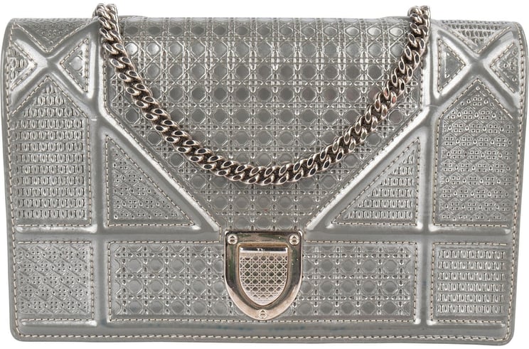 Dior Dior Metallic Perforated Cannage Diorama Crossbody Bag
