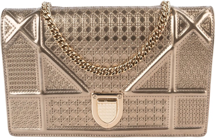 Dior Christian Dior Metallic Patent Leather Diorama Crossbody Bag