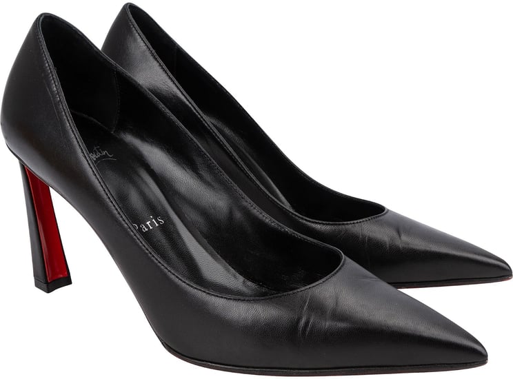 Dior Christian Louboutin Black Leather Asticoc Pumps (37)