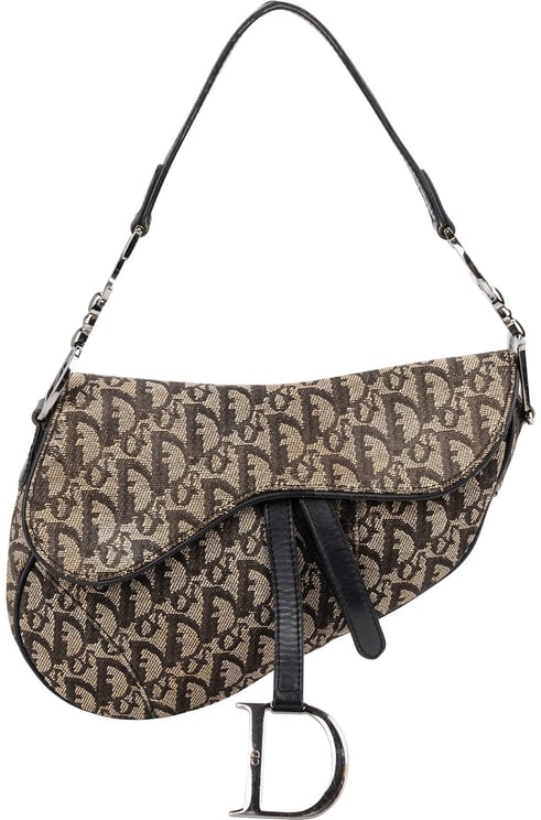 Dior Christian Dior Oblique Jacquard Saddle Shoulder Bag