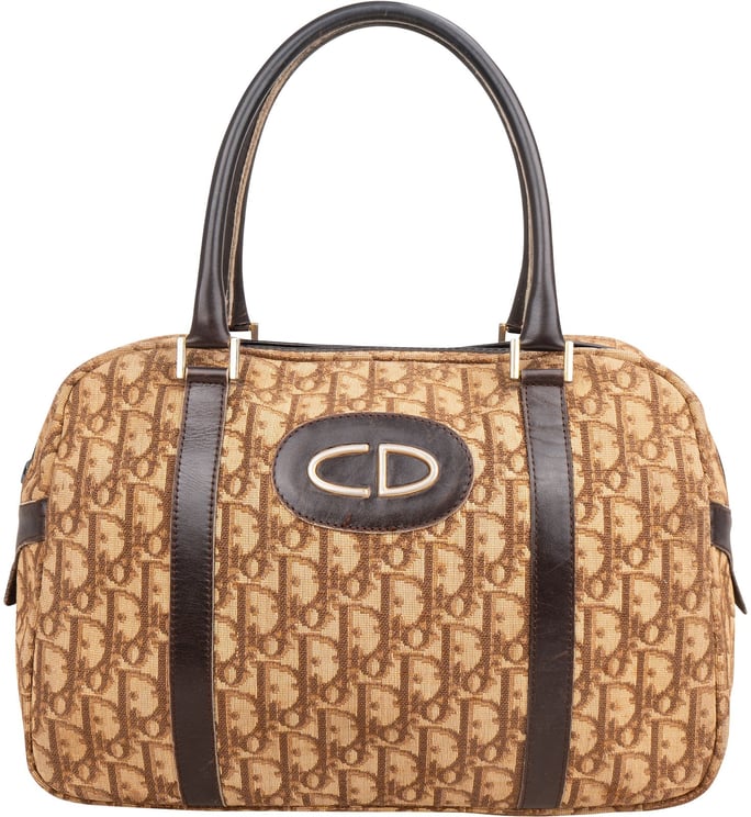 Dior Christian Dior Trotter Monogram Boston Handbag