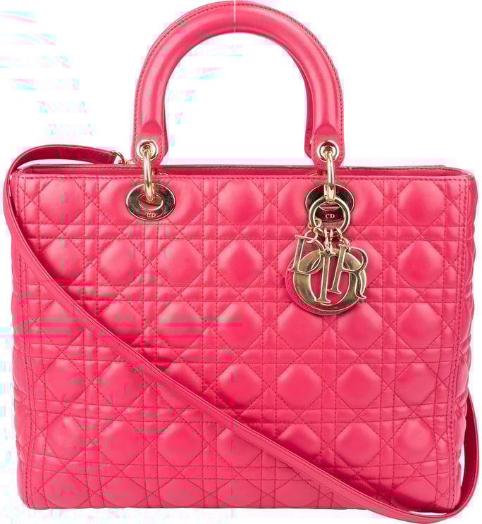 Dior Christian Dior Quilted Leather Lady Dior Handbag