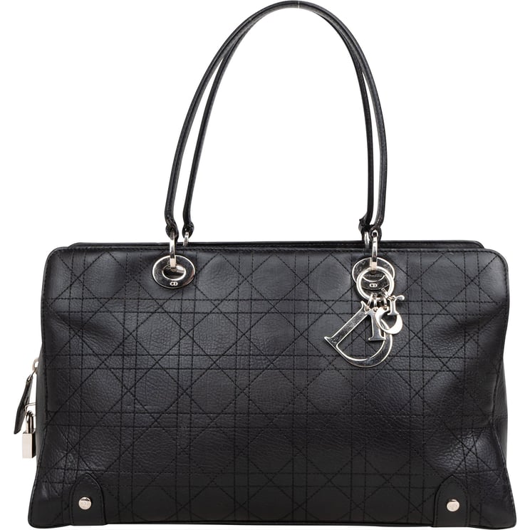 Dior Christian Dior Stitching Leather Cannage Handbag