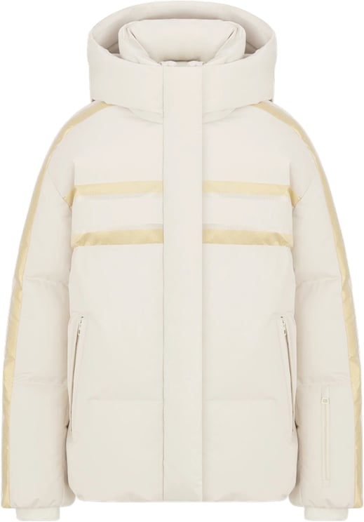 Dior White Padded High Collar Star Jacket
